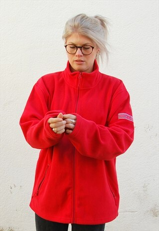 G&G RED/WHITE LINO FLEECE