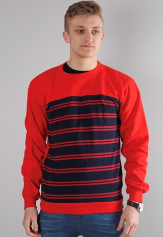 VINTAGE STRIPED NAUTICAL SWEATSHIRT JUMPER MEDIUM