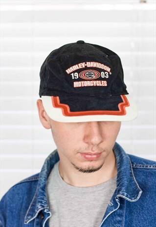VINTAGE HARLEY-DAVIDSON RACING CAP LOGO 90S L 3.2