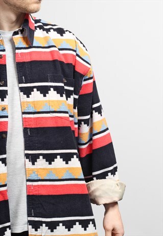 VINTAGE AZTEC PATTERNED SHIRT