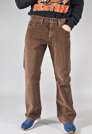 VINTAGE LEVI'S 527 BROWN CORDUROY BOOTCUT TROUSERS
