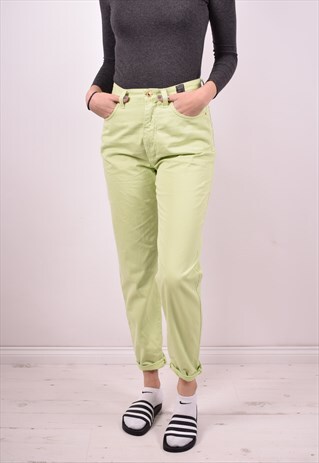 VERSACE WOMENS VINTAGE JEANS W30 L29 GREEN 90S