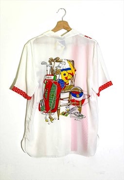Vintage 90s baroque golf short sleeved shirt 