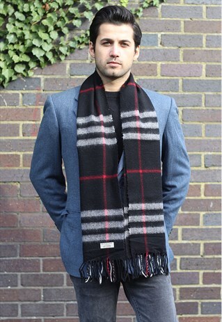 VINTAGE CASHMERE CHECKED SCARF PINK-AS96