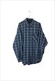 Vintage 90's Marlboro Check Flannel Shirt XL Blue