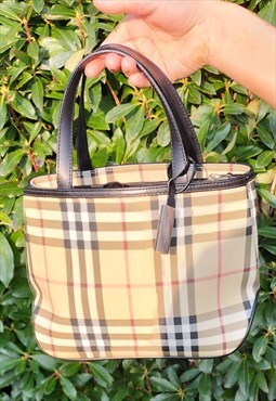 burberry cotton canvas tote bag