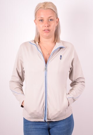 NIKE WOMENS VINTAGE TRACKSUIT TOP JACKET SMALL GREY 90S