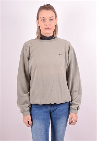NIKE WOMENS VINTAGE SWEATSHIRT JUMPER MEDIUM KHAKI 90S