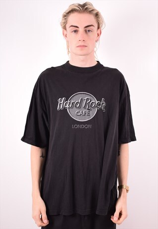 HARD ROCK CAFE MENS VINTAGE LONDON T-SHIRT TOP XL BLACK 90S