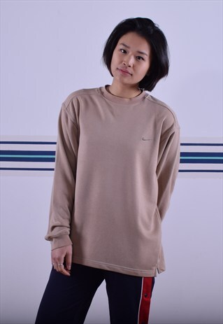 TAN NIKE EMBROIDERED SWEATSHIRT