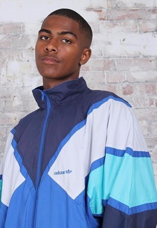 VINTAGE ADIDAS BIG LOGO TRACK JACKET BLUE