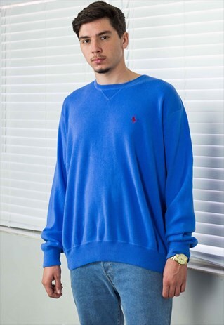 VINTAGE POLO RALPH LAUREN SWEATER JUMPER LOGO 90S 19.1
