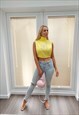 Yellow Sleeveless Turtle Neck Crop Top Jumper