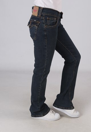 VINTAGE LEVIS SLOUCH FLARE BOOTCUT JEANS UK 10 (BL1H)