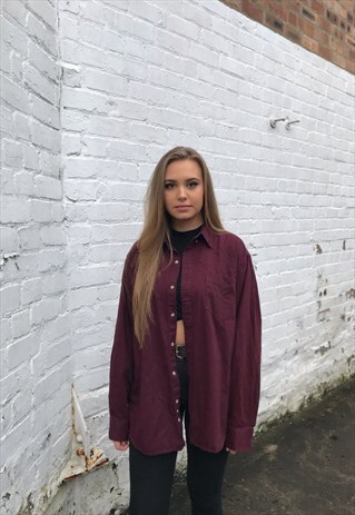 VINTAGE BURGUNDY UNISEX OVERSIZED SHIRT