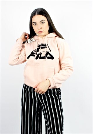 90'S RETRO BABY PINK & BLACK SPELL-OUT HOODED SWEATSHIRT