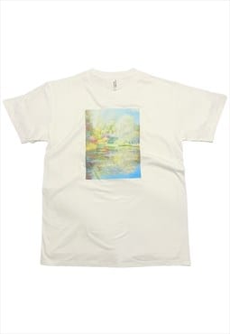 Claude Monet Water Lily Pond Bridge Colourful Art T-Shirt