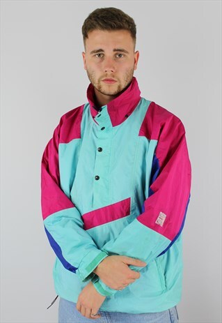THE NORTH FACE COLOUR BLOCK HALF-ZIP RAIN MAC JACKET