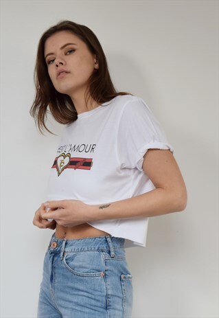 CROP TSHIRT 'OU EST L'AMOUR'