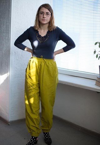 VINTAGE 90'S MUSTARD YELLOW SPORTS JOGGERS