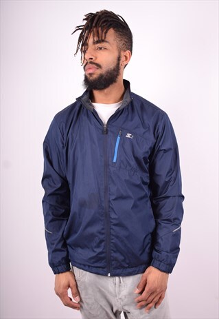 STARTER MENS VINTAGE TRACKSUIT TOP JACKET MEDIUM BLUE 90'S