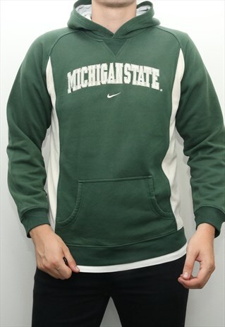 NIKE - GREEN MICHIGAN MIDDLE SWOOSH HOODIE - XLARGE