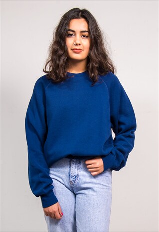 90'S VINTAGE NAVY BLUE BASIC SWEATSHIRT