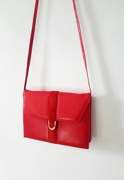 Candy Red Leather and Suede Bag