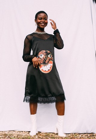"ADITI" EVENING FIRE DEVIL "GINI YAKSAYA" SLIP DRESS