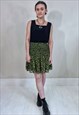 Secondhand 2013 Green Animal Print Shirred Mini Skirt