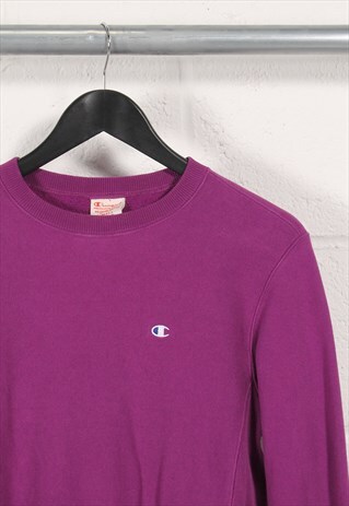 Vintage Champion Sweatshirt in Purple Crewneck Jumper Small