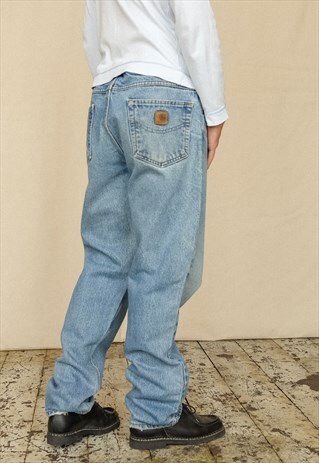 Vintage Carhartt Jeans Mens Light Blue
