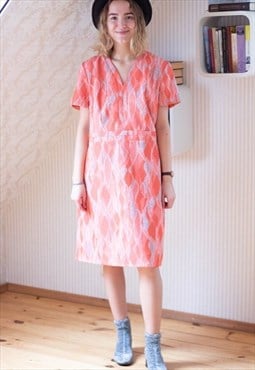 Bright orange shiny short sleeve dress