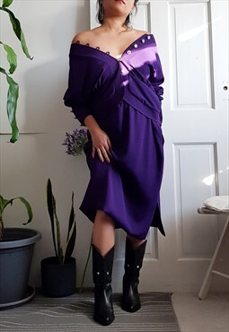Vintage 80s purple skirt suit set