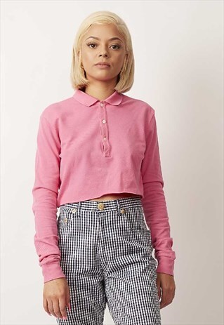 VINTAGE 90'S RALPH LAUREN REWORKED CROP POLO TOP