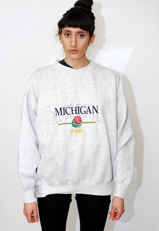 MICHIGAN WOLVERINES SWEATSHIRT (L) VINTAGE 90S ROSE BOWL