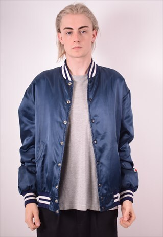 MENS VINTAGE VARSITY JACKET LARGE BLUE 90S
