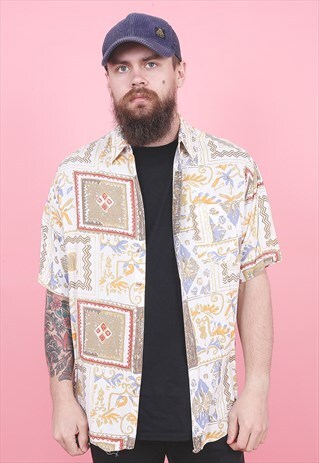 VINTAGE CRAZY PATTERNED SHIRT /R12084