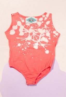 Vintage Bodysuit 90s Reworked Tie-dye Painted Cotton Body