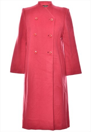 BEYOND RETRO VINTAGE DOUBLE BREASTED BRIGHT PINK COAT - L