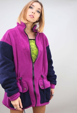 VINTAGE 90S OVERSIZED ZIP UP SNC FLEECE JACKET