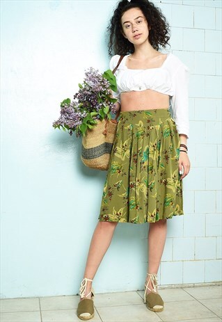 VINTAGE 90S FLORAL PARISAIN STYLE MIDI SKIRT FESTIVAL BOHO