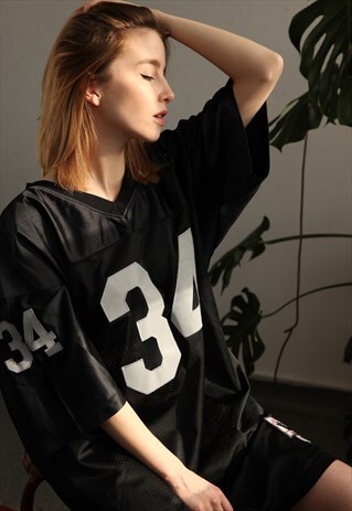 VINTAGE 90S JACKSON USA OVERSIZED TUNIC T-SHIRT TOP IN BLACK