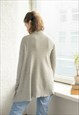 VINTAGE 90'S GREY RIBBED NO CLOSURE CARDIGAN
