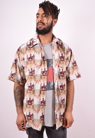 WRANGLER MENS VINTAGE SHIRT LARGE MULTI 90'S