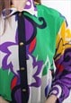 90S ABSTRACT MULTICOLOR BLOUSE, VINTAGE BUTTON UP SECRETARY 