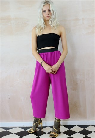 VIOLET PINK CROP TROUSERS