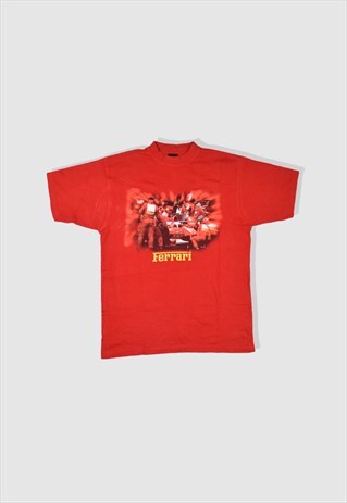 VINTAGE Y2K FERRARI GRAPHIC PRINT T-SHIRT IN RED