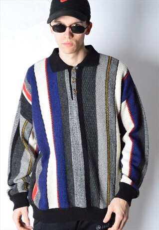 VINTAGE 90S STRIPED KNIT JUMPER