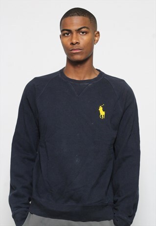VINTAGE POLO RALPH LAUREN LOGO SWEATSHIRT BLACK